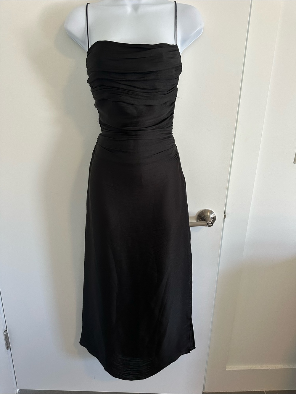 Zara Elegant Black Dress with Spaghetti Straps